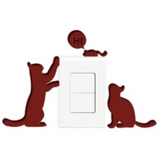 酷 開關裝飾 壓克力立體點綴DIY裝飾貼紙 S49, 棕色