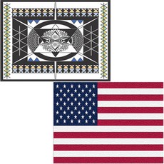 印尼 Bella 矽膠餐墊 2入 美國國旗 + 無圖案, 混合顏色, 385 x 285 mm, 2個