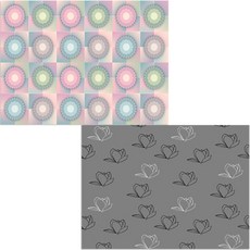 Bellamusic 矽膠餐墊 木蘭3 灰色 + 幻象, 混合顏色, 385 x 285 mm, 1個