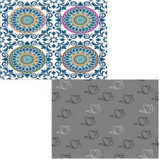 Bellamusic 矽膠餐墊 木蘭3 灰色 + 夢幻, 混合顏色, 385 x 285 mm, 1個