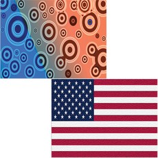 Bellamusic 矽膠餐墊 美國國旗 + 圓形, 2, 385 x 285 mm, 1個