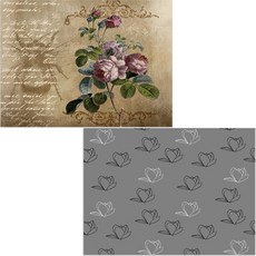 Bellamusic 矽膠餐墊 木蘭3 灰色 + 復古玫瑰, 混合顏色, 385 x 285 mm, 1個