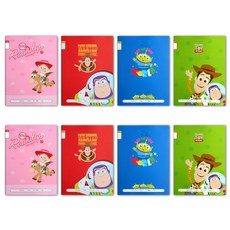 디즈니 토이스토리 초등 3-6 신학기 무제 제본 노트, 혼합 색상, 8개입