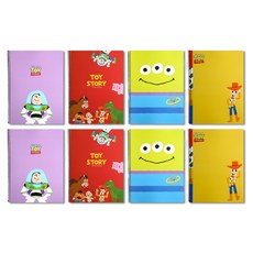 디즈니 토이스토리 중고생 신학기 무제 스프링 노트, 혼합 색상, 8개입