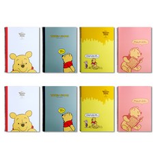 디즈니 푸 중고 무제 스프링 노트, 혼합색상, 8권