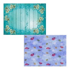 印尼 Bella 矽膠餐墊 瓢蟲 + 花朵, 混合顏色, 385 x 285 mm, 2個