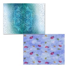 印尼 Bella 矽膠餐墊 瓢蟲 + 藍色, 混合顏色, 385 x 285 mm, 2個