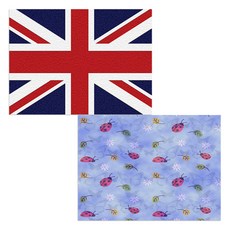 Bellamusic 矽膠餐墊 瓢蟲 + 英國國旗, 混合顏色, 385 x 285 mm, 2個