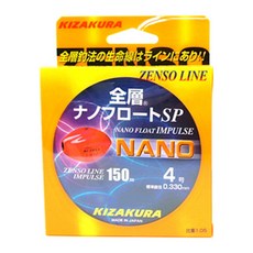 키자쿠라 전층 나노 SP IMPULSE 낚싯줄 4호, 분홍 + 검정, 1개