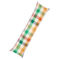 Ein Haus 彩色格紋長條抱枕套, 綠色