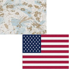Bellamusic 矽膠餐墊 美國國旗 + 質感, 混合顏色, 385 x 285 mm, 2個