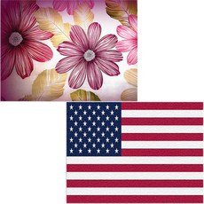 Bella 矽膠餐墊 美國國旗 + 大波斯菊, 混合顏色, 385 x 285 mm, 1個