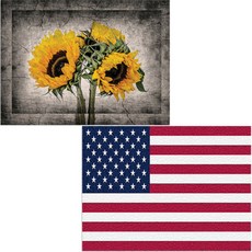 Bellamusic 矽膠餐墊 美國國旗 + 向日葵, 2, 385 x 285 mm, 1個