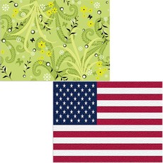 Bellamusic 矽膠餐墊 美國國旗 + 草叢, 混合色, 385 x 285 mm, 1個