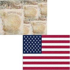 Bellamusic 矽膠餐墊 美國國旗 + 洋蔥復古, 混合顏色, 385 x 285 mm, 1個