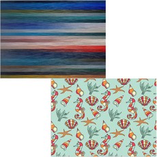 Bellamusic 矽膠餐墊 海底世界 + 粉彩色, 混合色, 385 x 285 mm, 1個