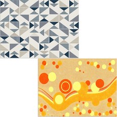 Bellamusic 矽膠餐墊 風 + 三角形圖案, 混合顏色, 385 x 285 mm, 1個
