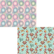 Bellamusic 矽膠餐墊 海底世界 + 奇幻, 混合顏色, 385 x 285 mm, 1個