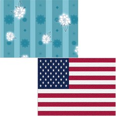 Bellamusic 矽膠餐墊 美國國旗 + 白玫瑰, 混和顏色, 385 x 285 mm, 1個