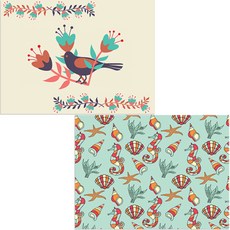 Bellamusic 矽膠餐墊 海底世界 + 黑鳥, 混合顏色, 385 x 285 mm, 1個