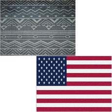 Bellamusic 矽膠餐墊 美國國旗 + 鋸齒紋, 混色, 385 x 285 mm, 1個