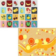 印尼 Bella 矽膠餐墊 風 + 水果, 混合顏色, 385 x 285 mm, 2個