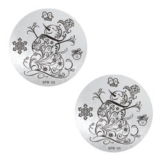 Beauty Pop 冬季版圓形美甲印花板, 03, 2個