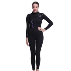 DIVE&SAIL 女士貼身 3 毫米真絲潛水衣, 黑色的