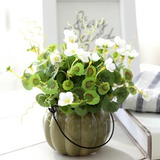 행복한마을 마네트 조화화분, 화이트, 1개