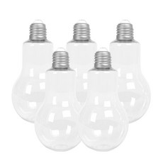 병도매닷컴 전구 페트 용기 300ml x 5p + 전구 마개 실버 5p, 1세트