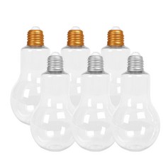 Glassdomae 燈泡PET容器 400ml x 6p + 燈泡瓶蓋 金色 3p + 銀色 3p, 1套