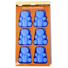 Goute 6格小熊造型矽膠餅乾模具, 1入