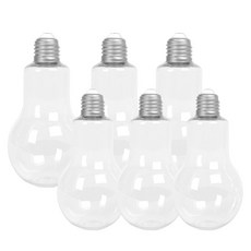 Glassdomae 燈泡造型PET瓶 200ml x 3p + 300ml x 3p + 燈泡瓶蓋 銀色 6p, 1套