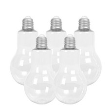 Glassdomae 燈泡PET容器 400ml x 5p + 燈泡蓋 銀色 5p, 1套