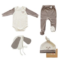 코니베이비 오가닉 강아지 3종 선물세트 + 묶음모자 + 선물박스