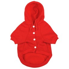 貓咪 & 狗狗 基本款四季連帽衛衣, 紅色