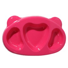 petinube 分隔矽膠餐盤, 粉色, 單品