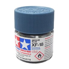 타미야 아크릴 컬러 미니 프라모델 도료 XF-18 6p, 미디움 블루