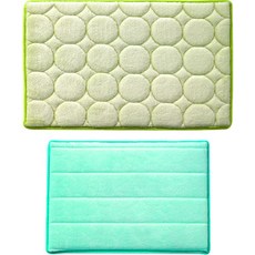 ARES 壓紋廚房地墊 天空藍+圓形壓紋廚房地墊, 綠色