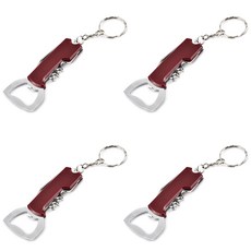 이코디 키 체인 멀티 와인 오프너, 버건디, 4개입