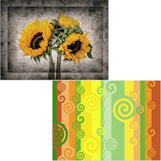 Bellamusic 矽膠餐墊 風2 + 向日葵, 385 x 285 mm, 2, 2個