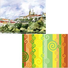 印尼 Bella 矽膠餐墊 風2 + 都市風景, 385 x 285 mm, 1, 2個