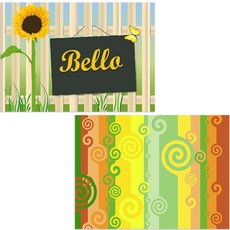 Bellamusic 矽膠餐墊 風2 + 向日葵, 385 x 285 mm, 1, 1個