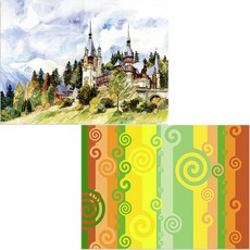 印尼 Bella 矽膠餐墊 風2 + 風景, 混合顏色, 385 x 285 mm, 2個