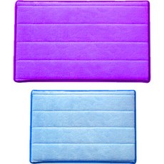 ARES 多功能壓紋廚房地墊 2入, 藍色, 紫色