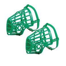 ARYKO 貓狗嘴套 4號, 綠色, 2個