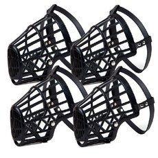 ARYKO 貓狗嘴套 3號, 黑色, 4個