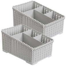 리버그린 짜임 다용도 수납바구니, 그레이, 2개