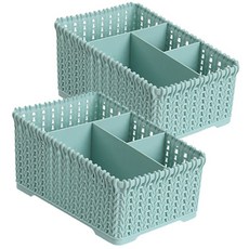 에이비엠코리아 라탄 칸막이 정리함, 블루, 2개