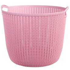 River Green 編織多用途圓形籃, 粉紅色, 1個